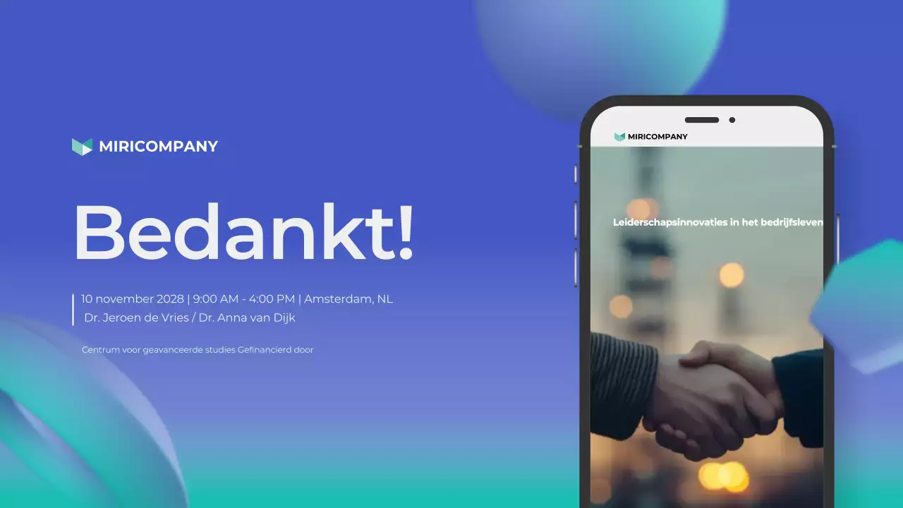 blauw modern zakelijke aankondiging