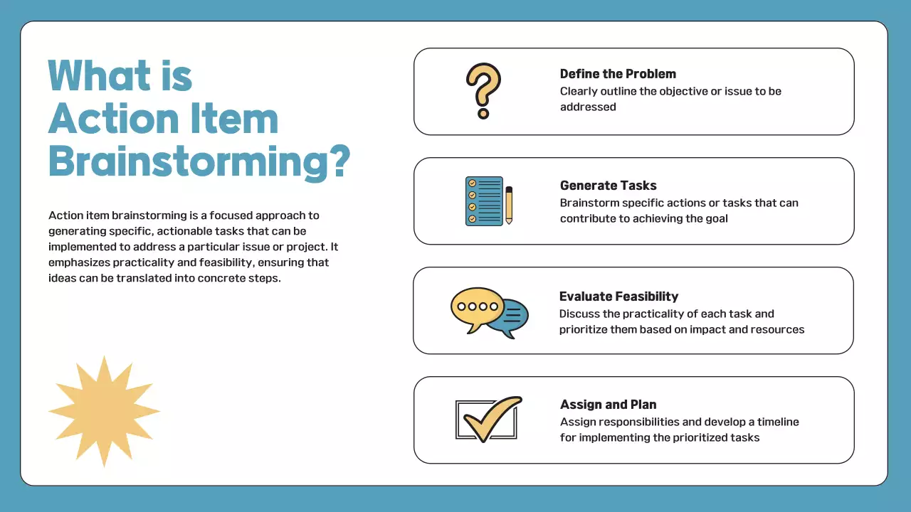 블루 모던 브레인스토밍 가이드 프레젠테이션