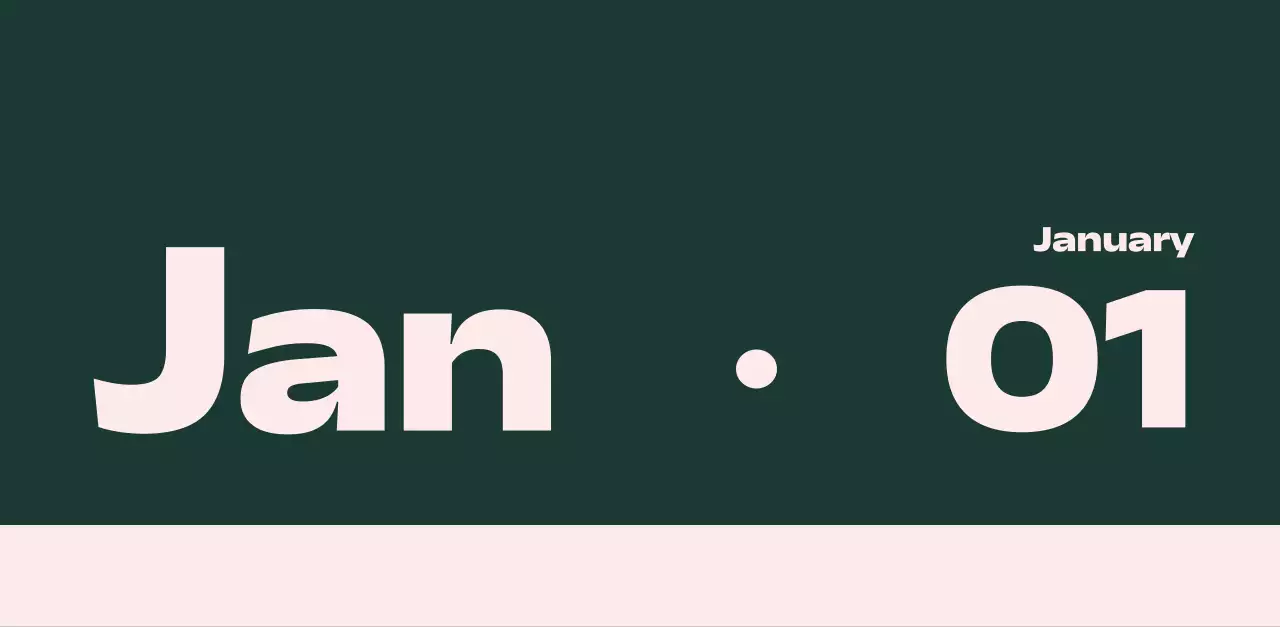 黒と白のモダンな2025年カレンダー
