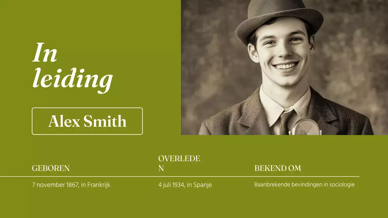 groen klassieke biografie presentatie