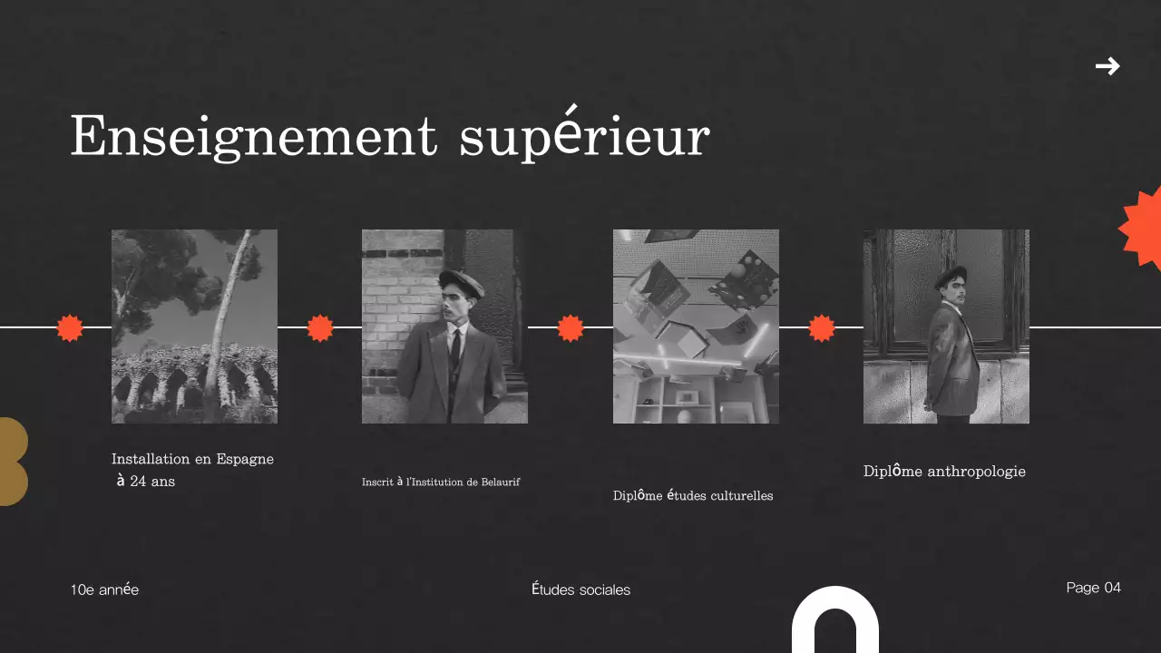 modèle de présentation de biographie vintage beige