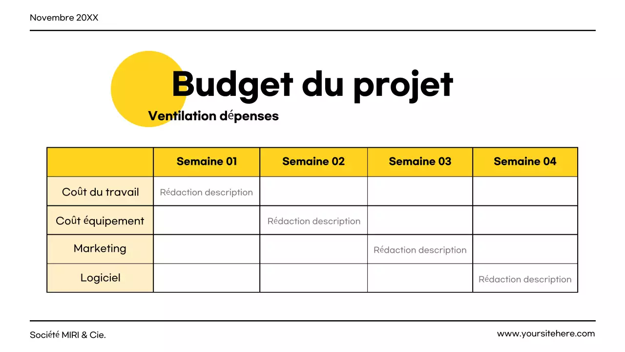 document de projet moderne jaune