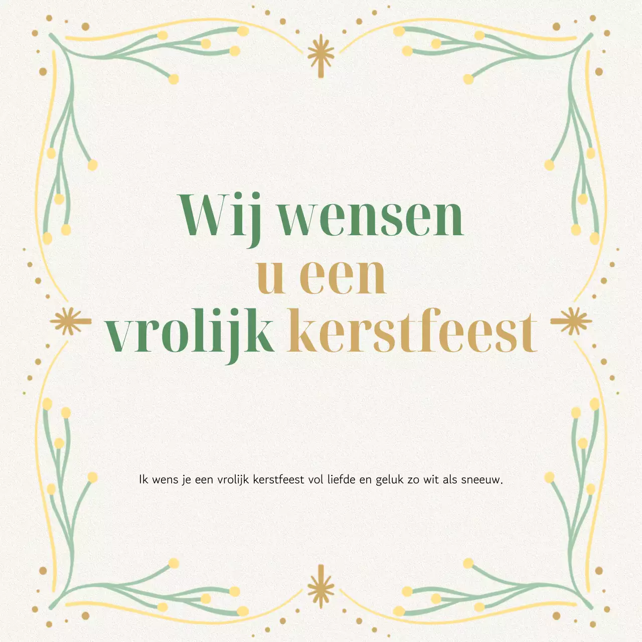 Klassieke kerstkaart beige