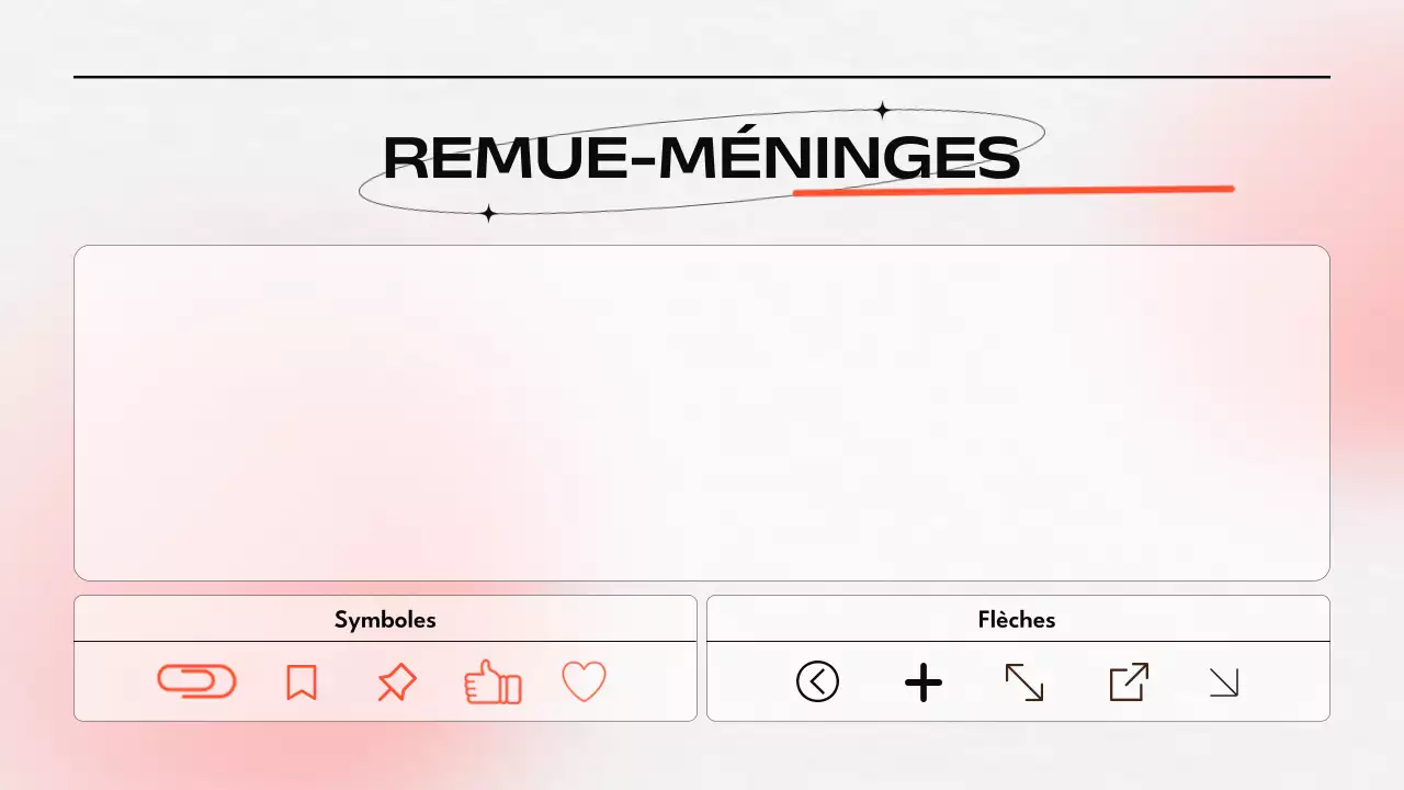 Présentation du remue-méninges orange et gris