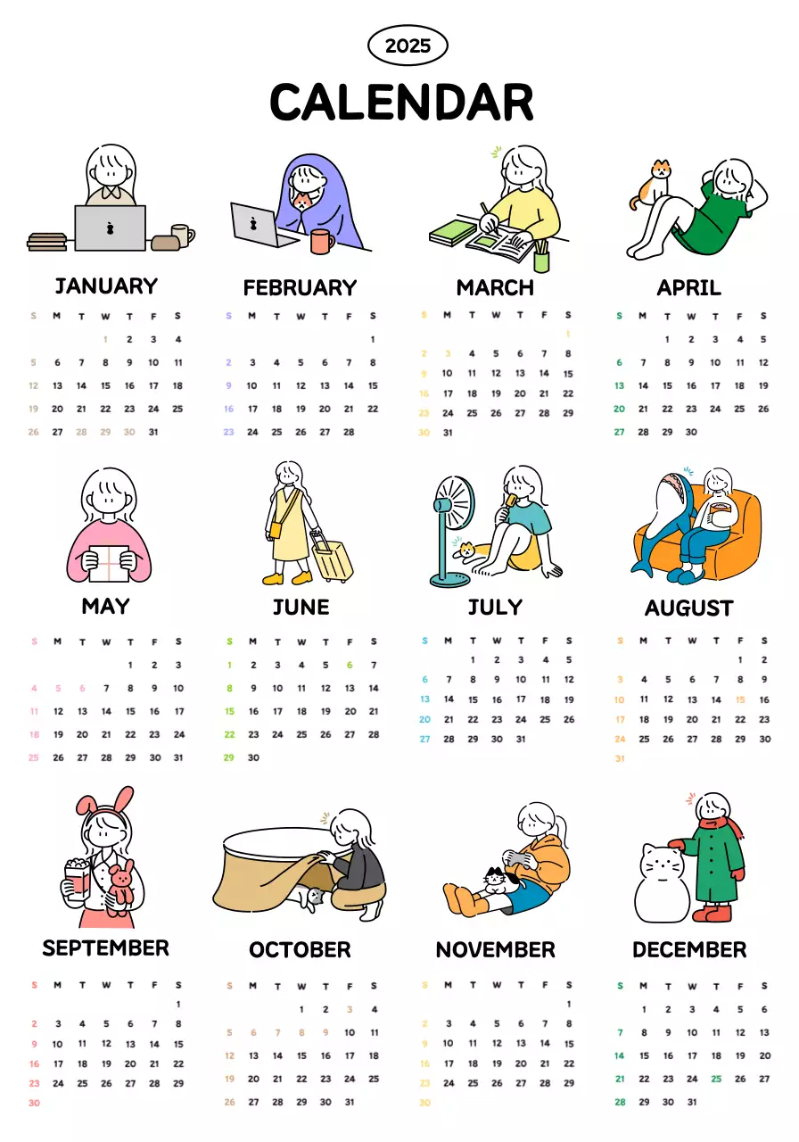 Calendar yearly planning