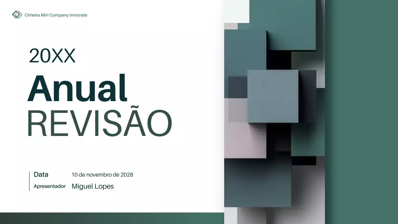plano de negócios do relatório anual green minimal