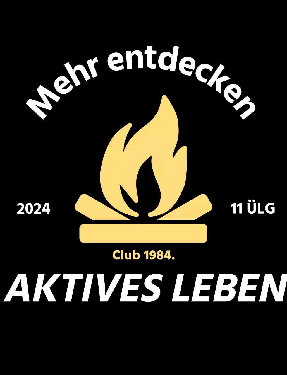 Einfache Camping-Promotion mit einem Lagerfeuer-Symbol