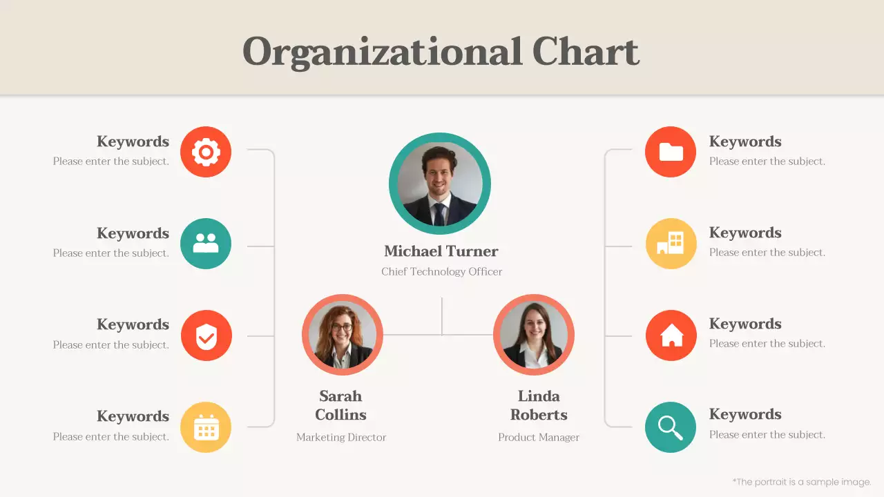 Beige Simple Organizational Chart Document Infographic