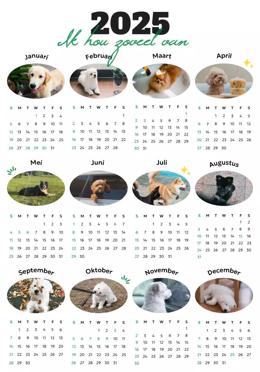 Vier de groene aanbiddingskalender