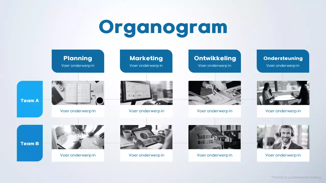 blauw basismatrix organigram ontwerp