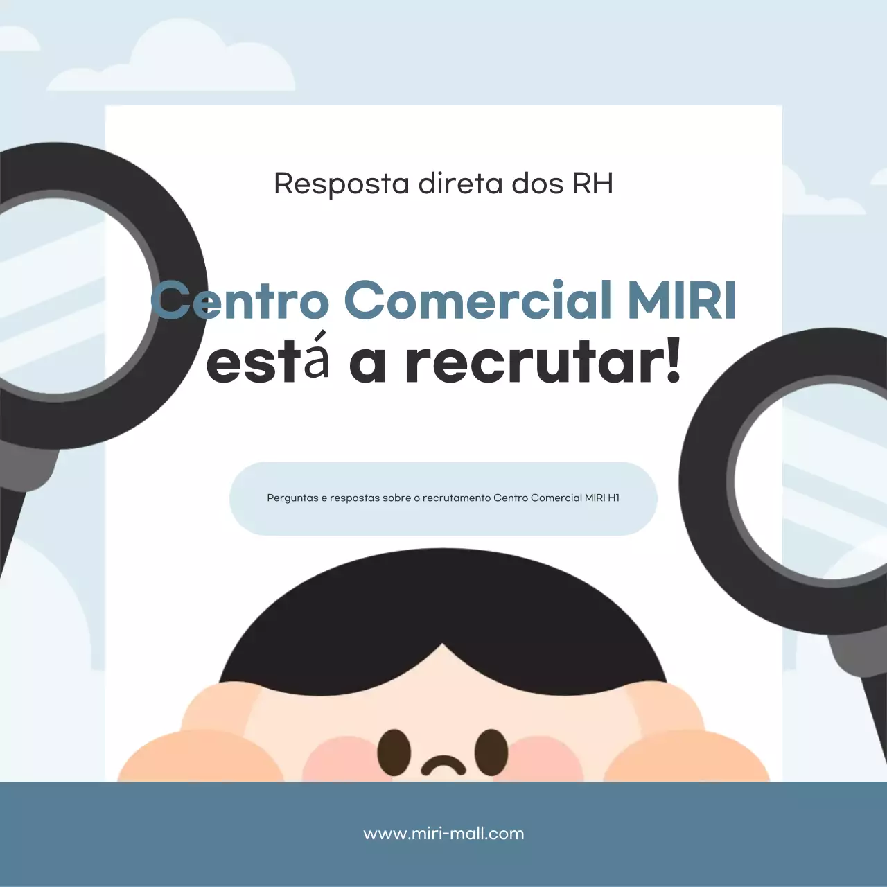Recrutamento limpo azul claro