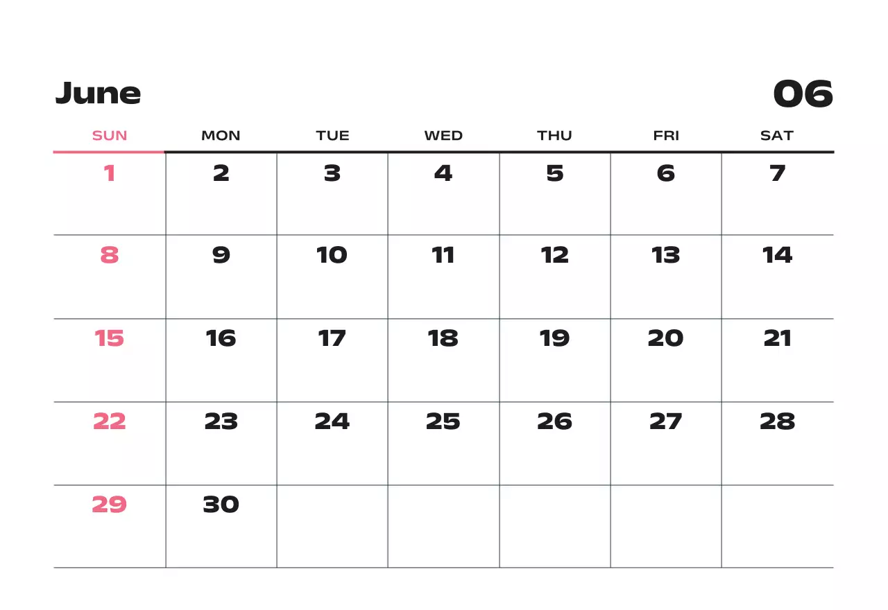 黒と白のスタイリッシュな2025年カレンダー