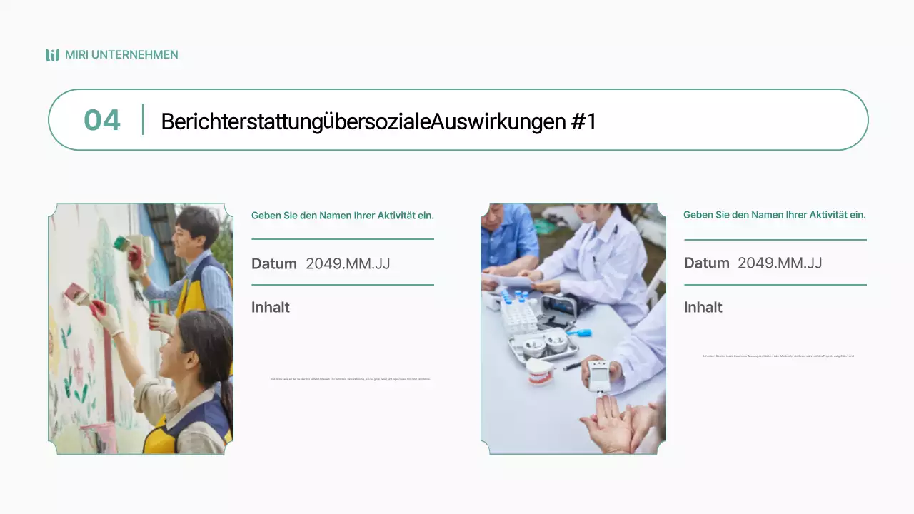 Einfache, graubraune Berichterstattung über soziale Auswirkungen