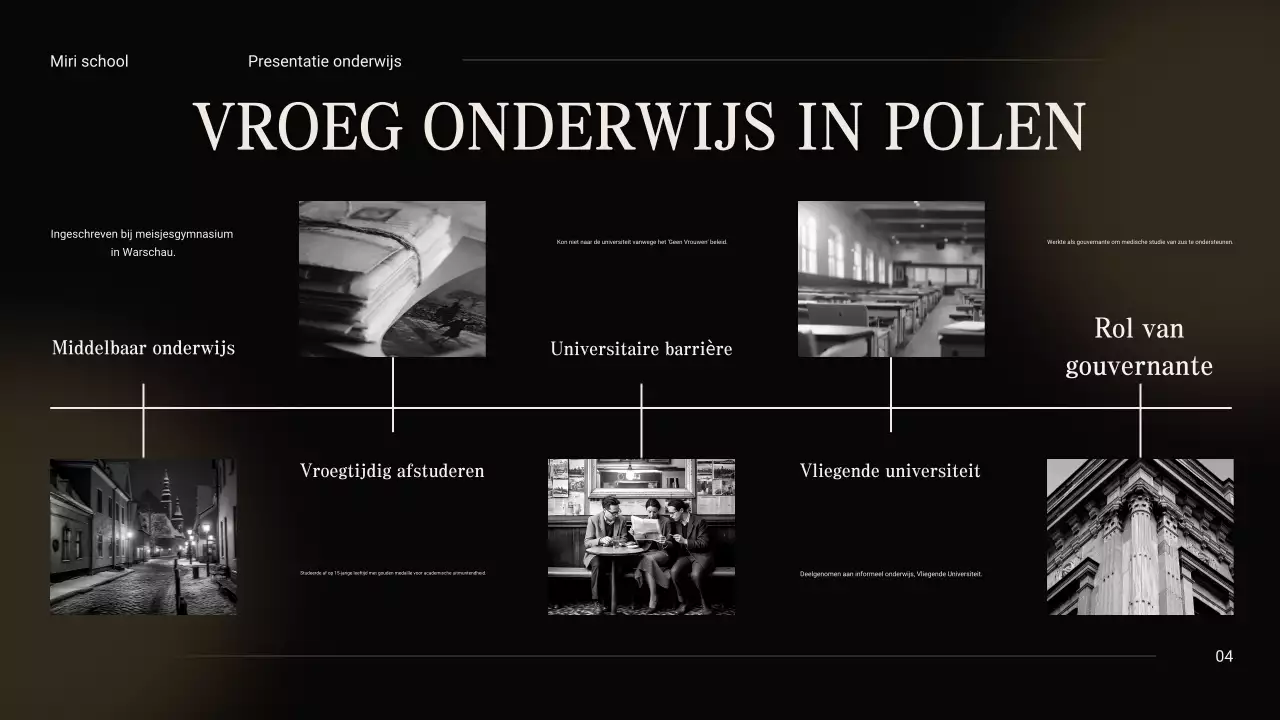 Zwart en beige Vintage Minimal Exploring the Life of Marie Curie Lesmateriaal