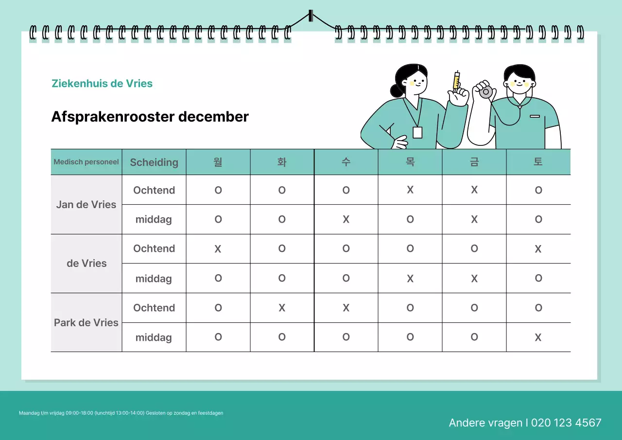 Mint Tidy Afsprakengids voor ziekenhuizen