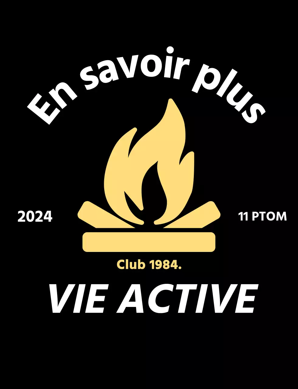 Promotion simple du camping avec l'icône d'un feu de camp