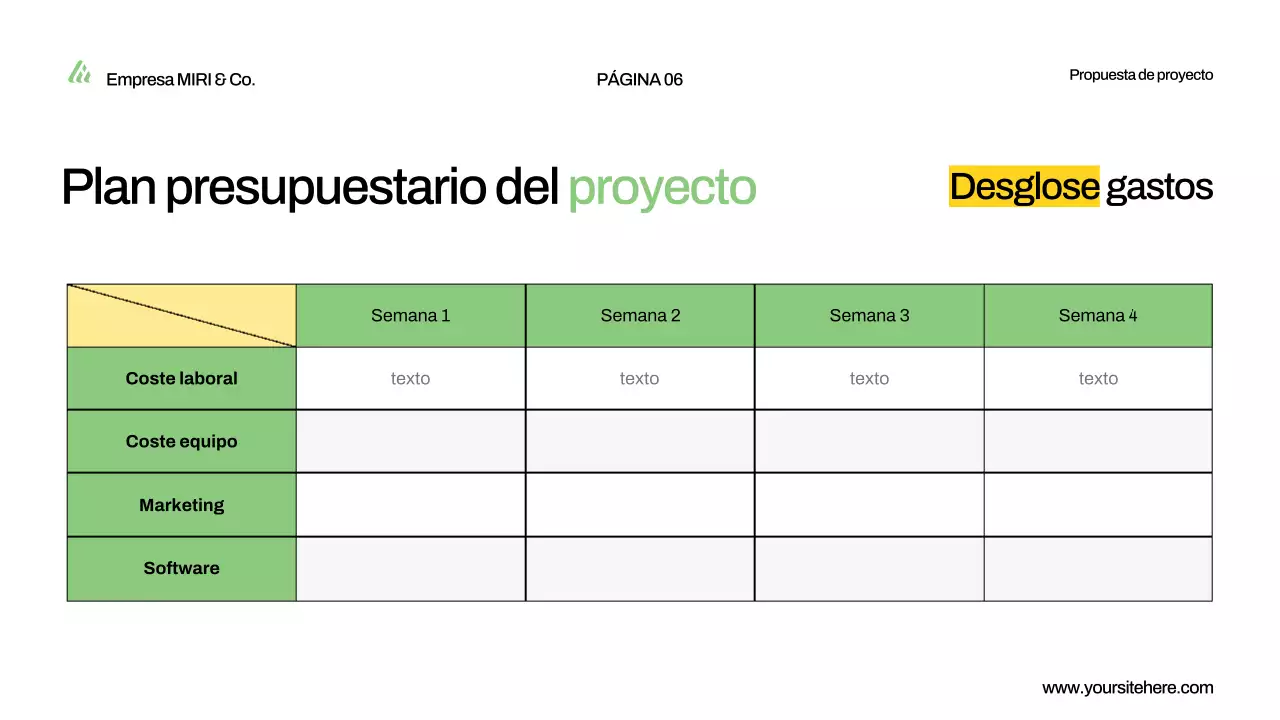 presentación de la propuesta de proyecto green modern