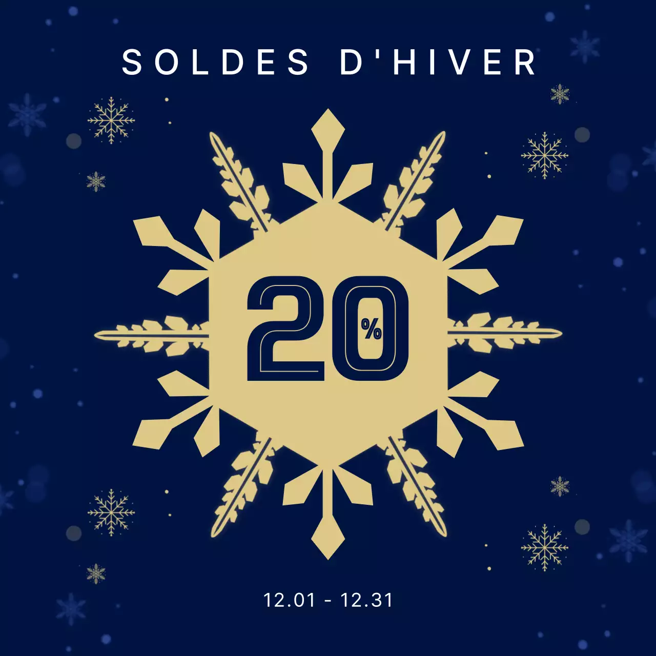 Événement de vente simple bleu marine