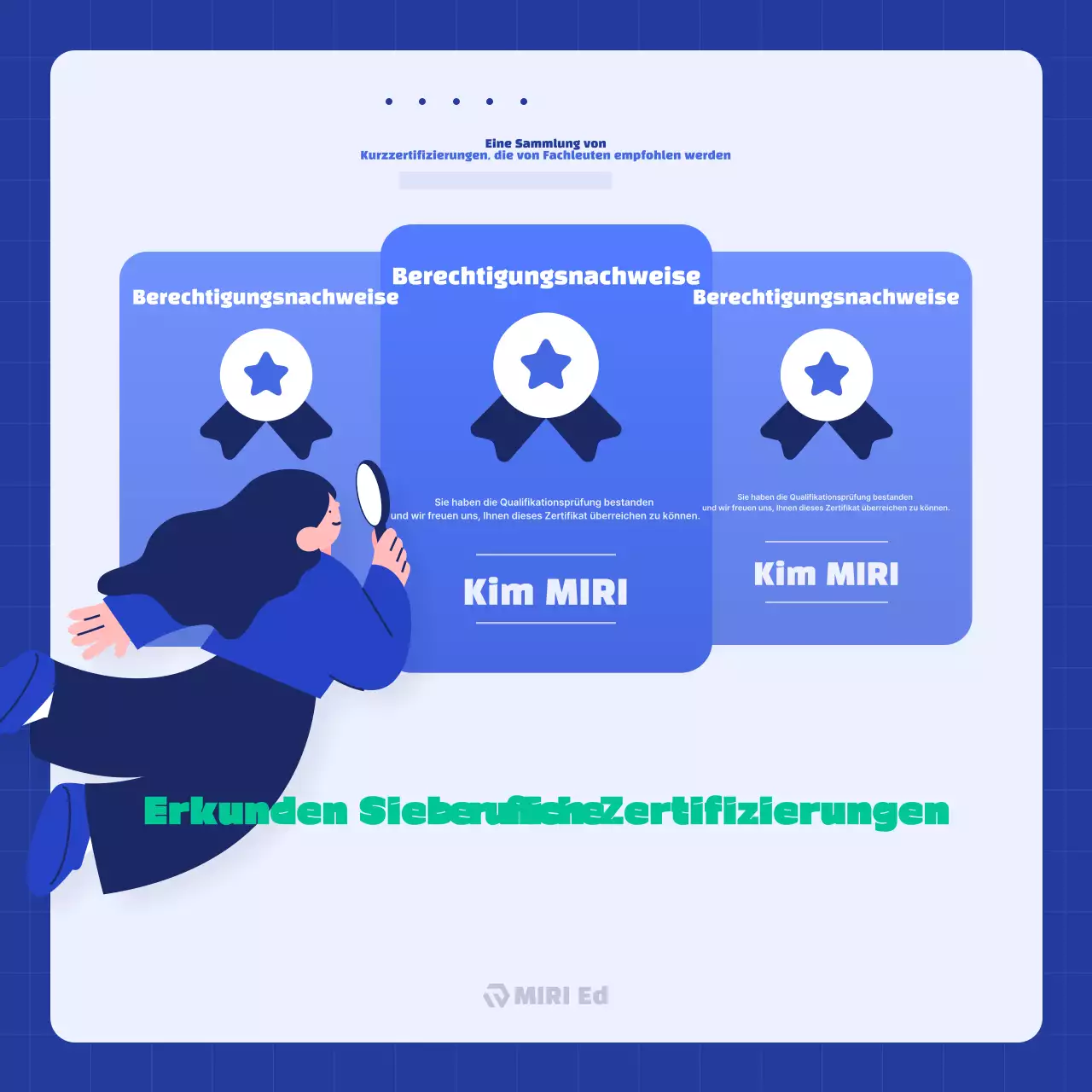 Blue Modern Certified-Anzeigen