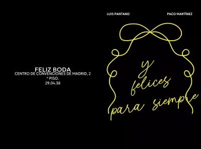 Invitación de boda minimalista en negro