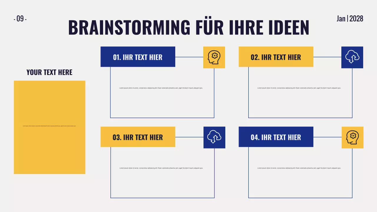gelbe moderne Brainstorming-Präsentation