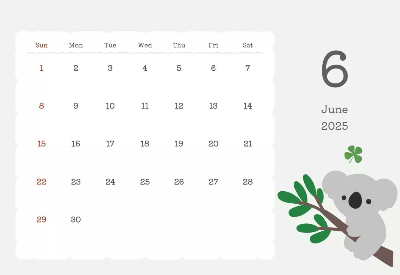 カラフルでかわいいイラストカレンダー