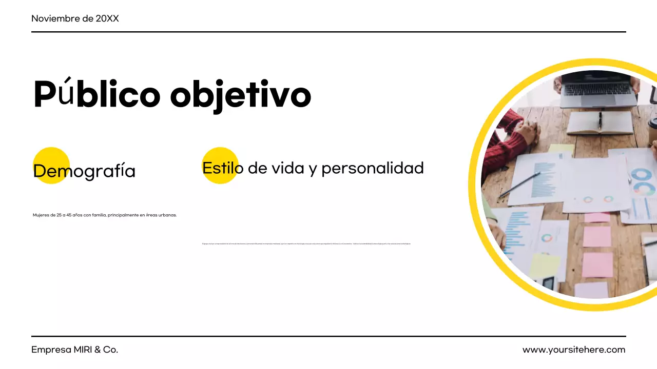 documento de proyecto moderno amarillo