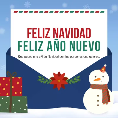 Invitación de Navidad en azul