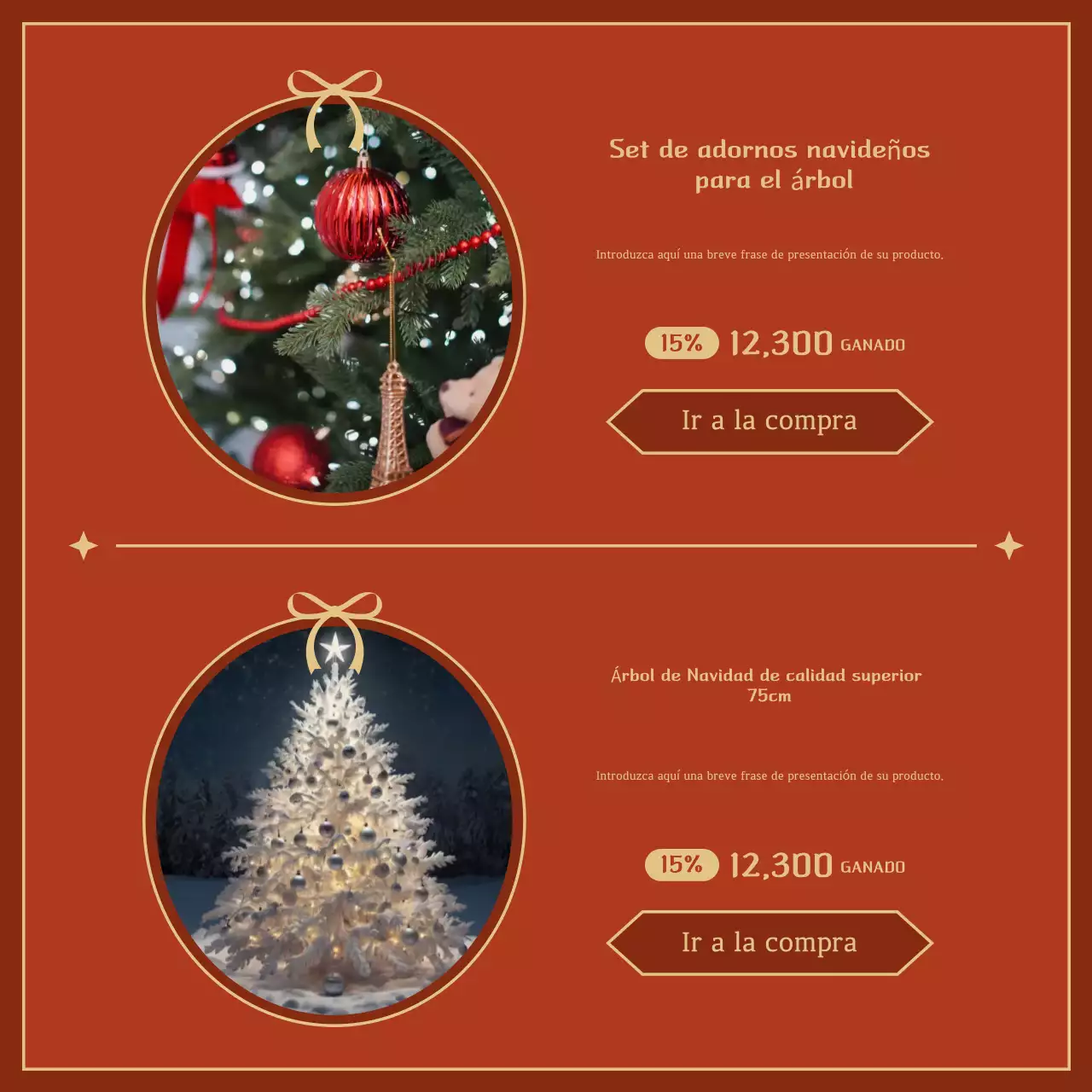 Anuncio navideño vintage marrón