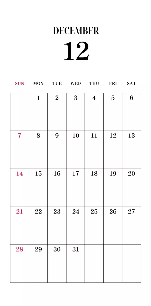 黒と白のシンプルな花写真カレンダー