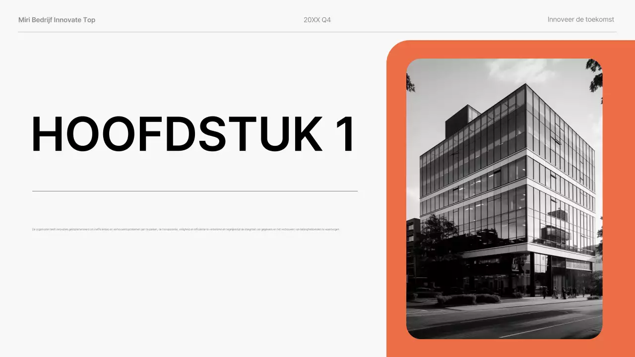 oranje moderne bedrijfspresentatie