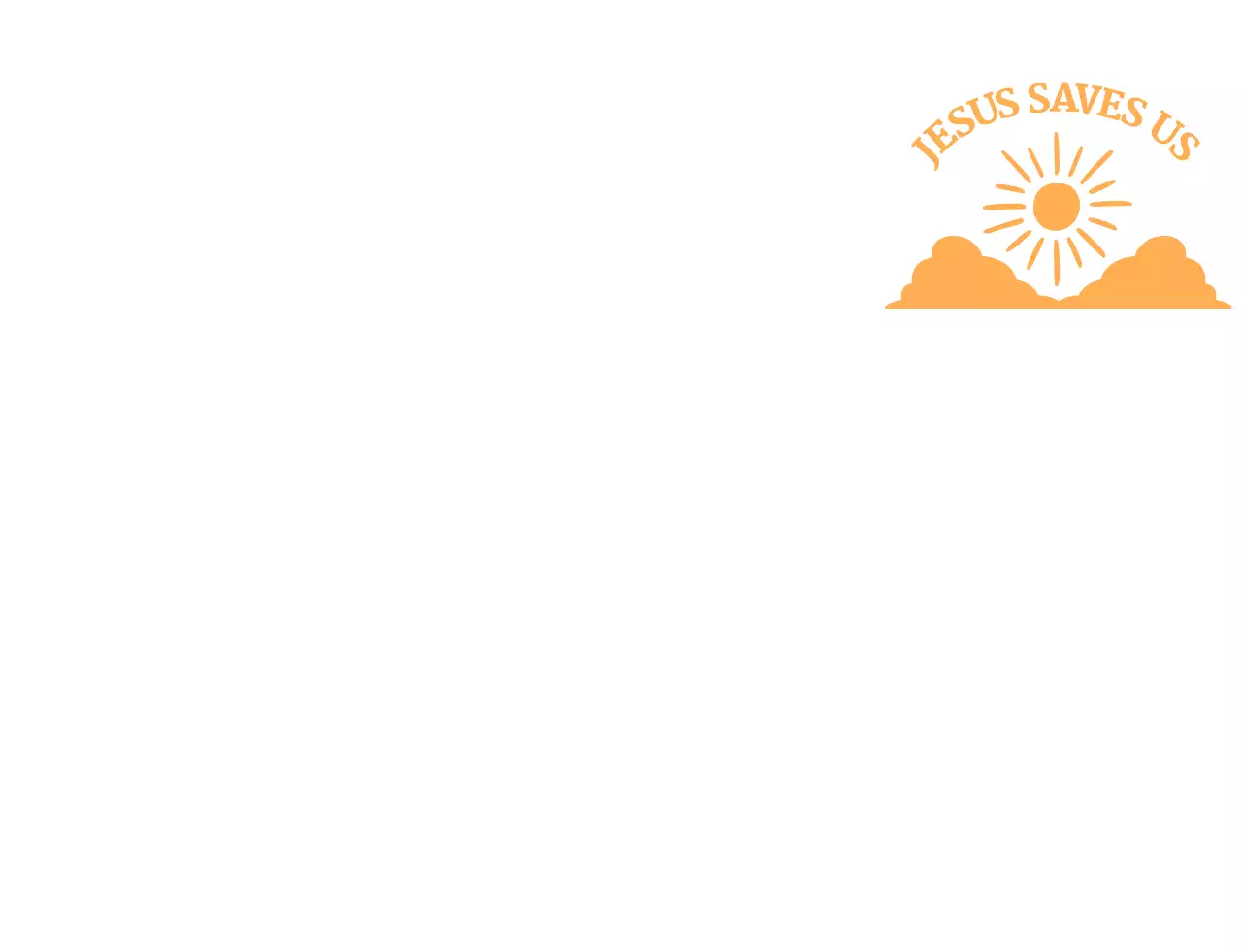 Mempromosikan gereja sederhana dengan ilustrasi matahari terbit di atas awan