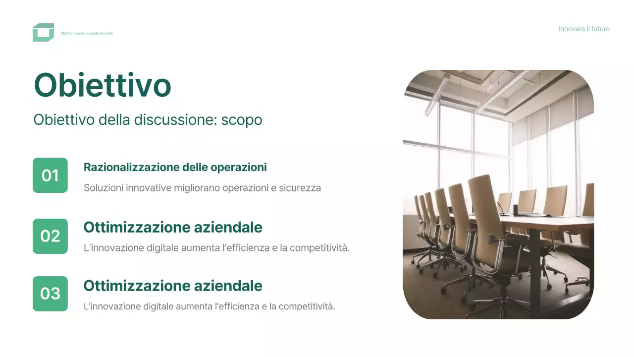 design verde e moderno per conferenze