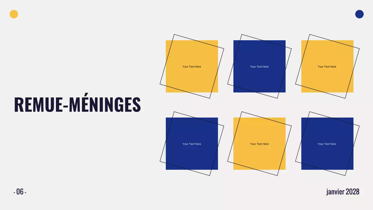 présentation de brainstorming moderne jaune