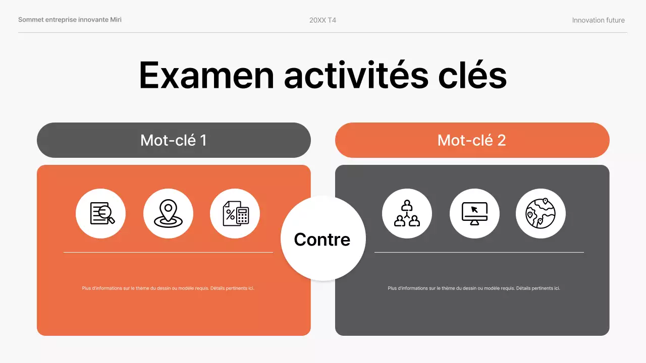 Présentation d'entreprise moderne de couleur orange