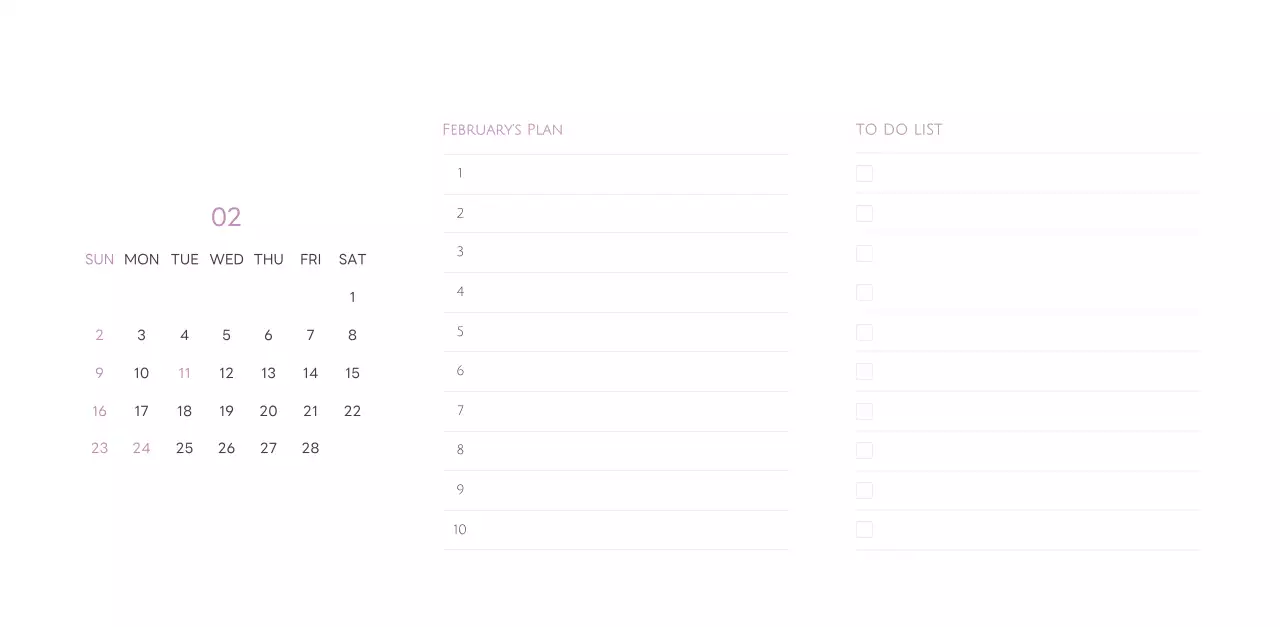白と黒のシンプルな2025年版数字卓上カレンダー