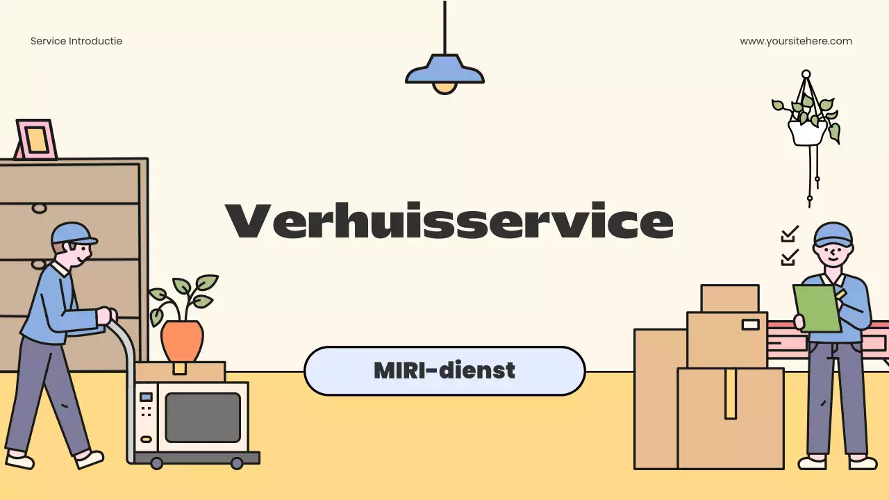 beige moderne verhuisadvertentie