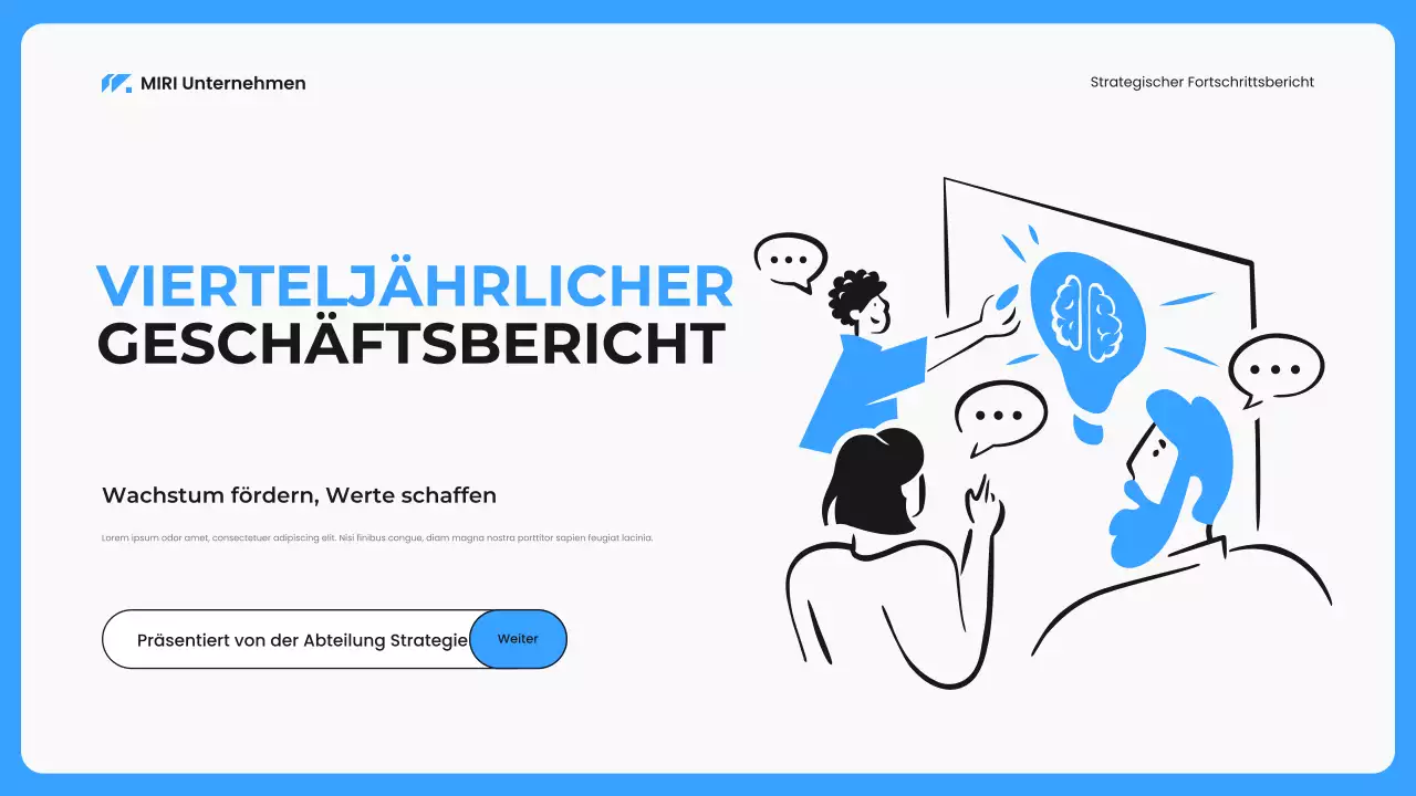 blue modern business report