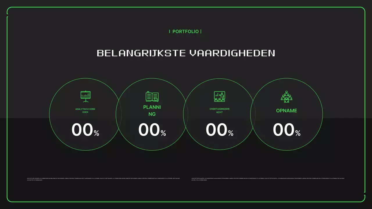 Portfolio met eenvoudige korrelige illustraties in neonkleuren voor het nieuwe jaar