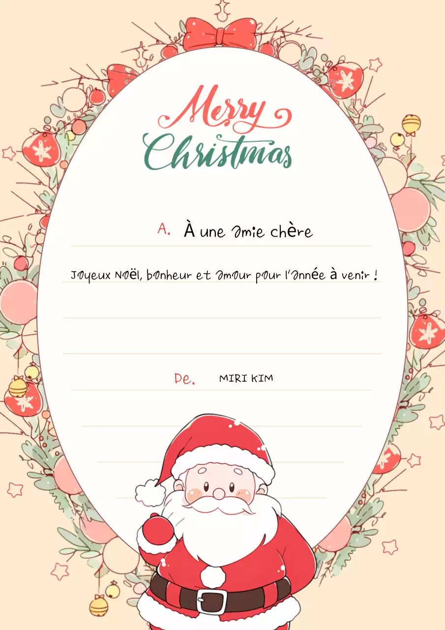 Carte postale de Noël en beige