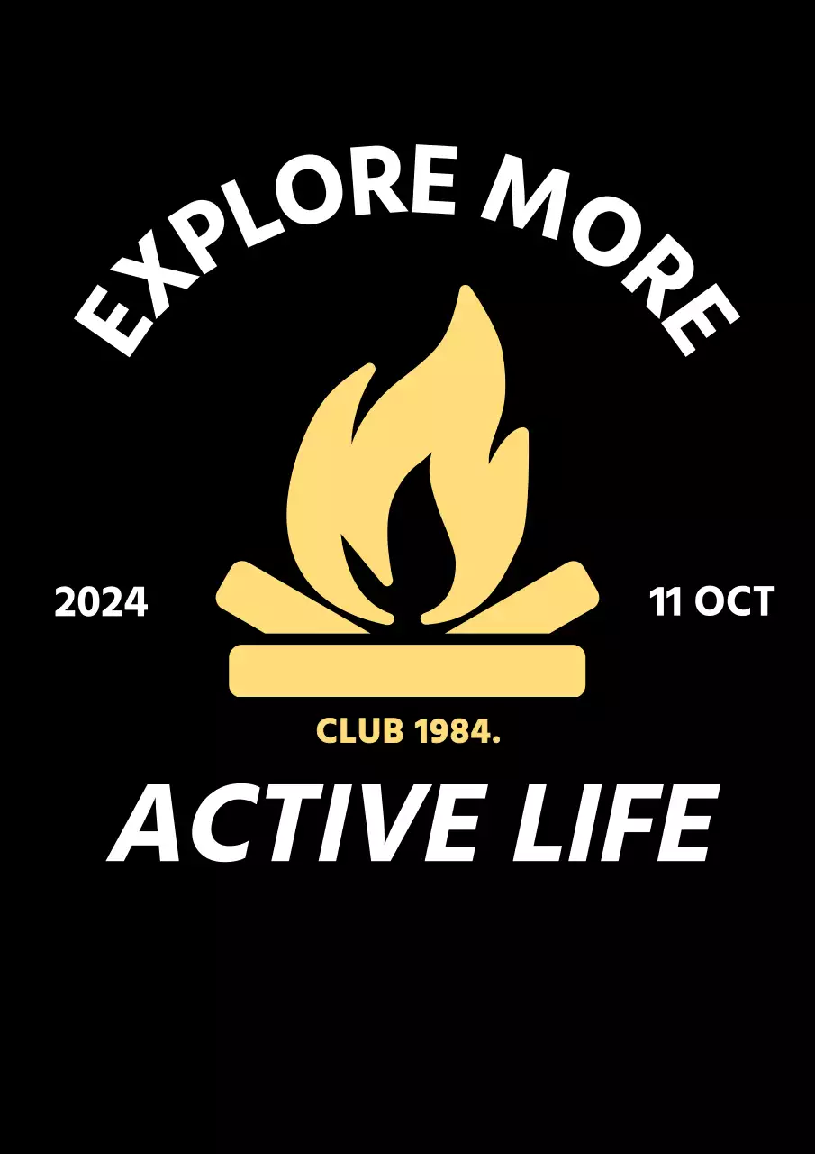 Promosi berkemah sederhana dengan ikon api unggun