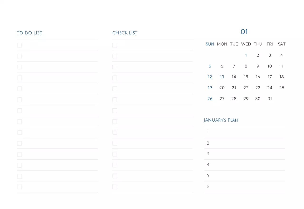 白と黒のシンプルな2025年版数字卓上カレンダー