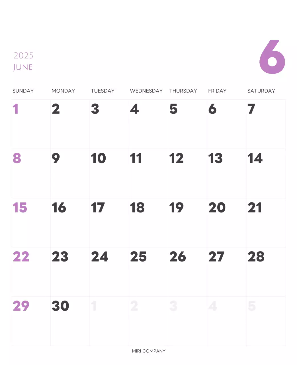 白と黒のシンプルな2025年版数字卓上カレンダー