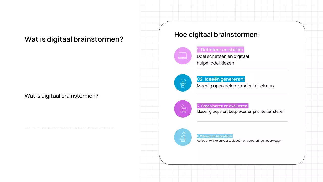 Trendy Knallende en Minimale Digitale Brainstorm Presentatie