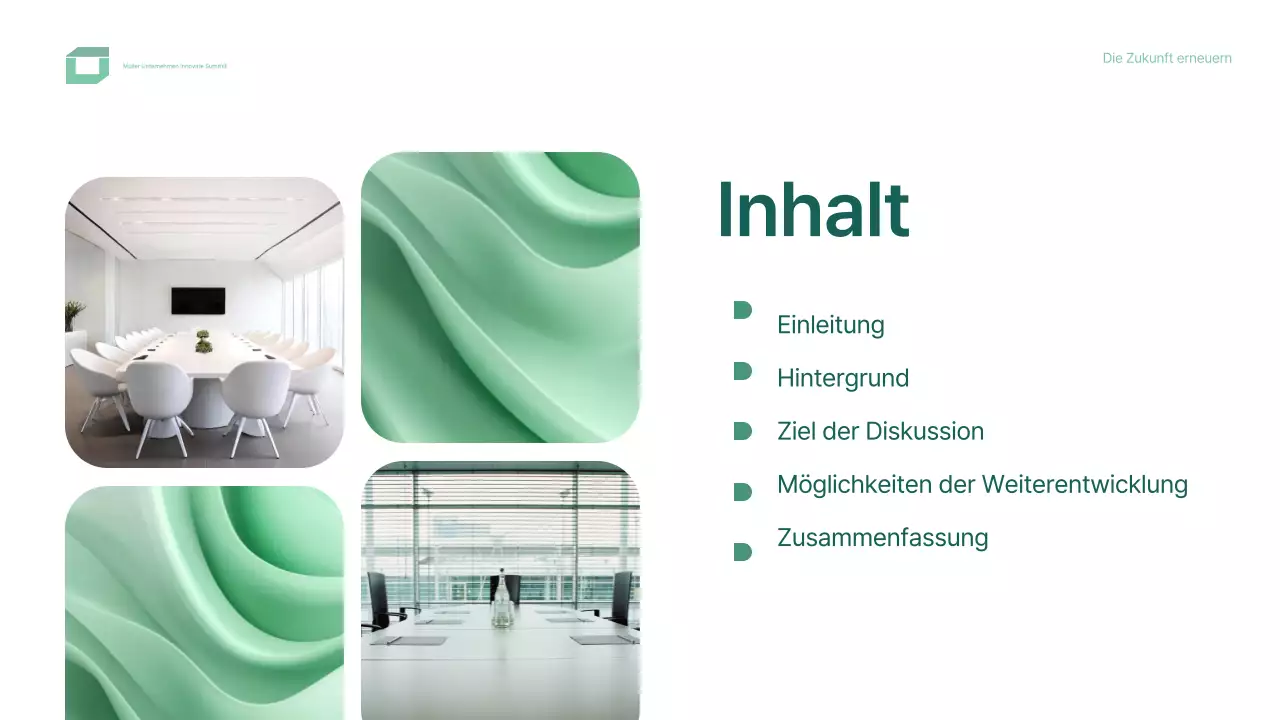 grünes modernes Konferenzdesign