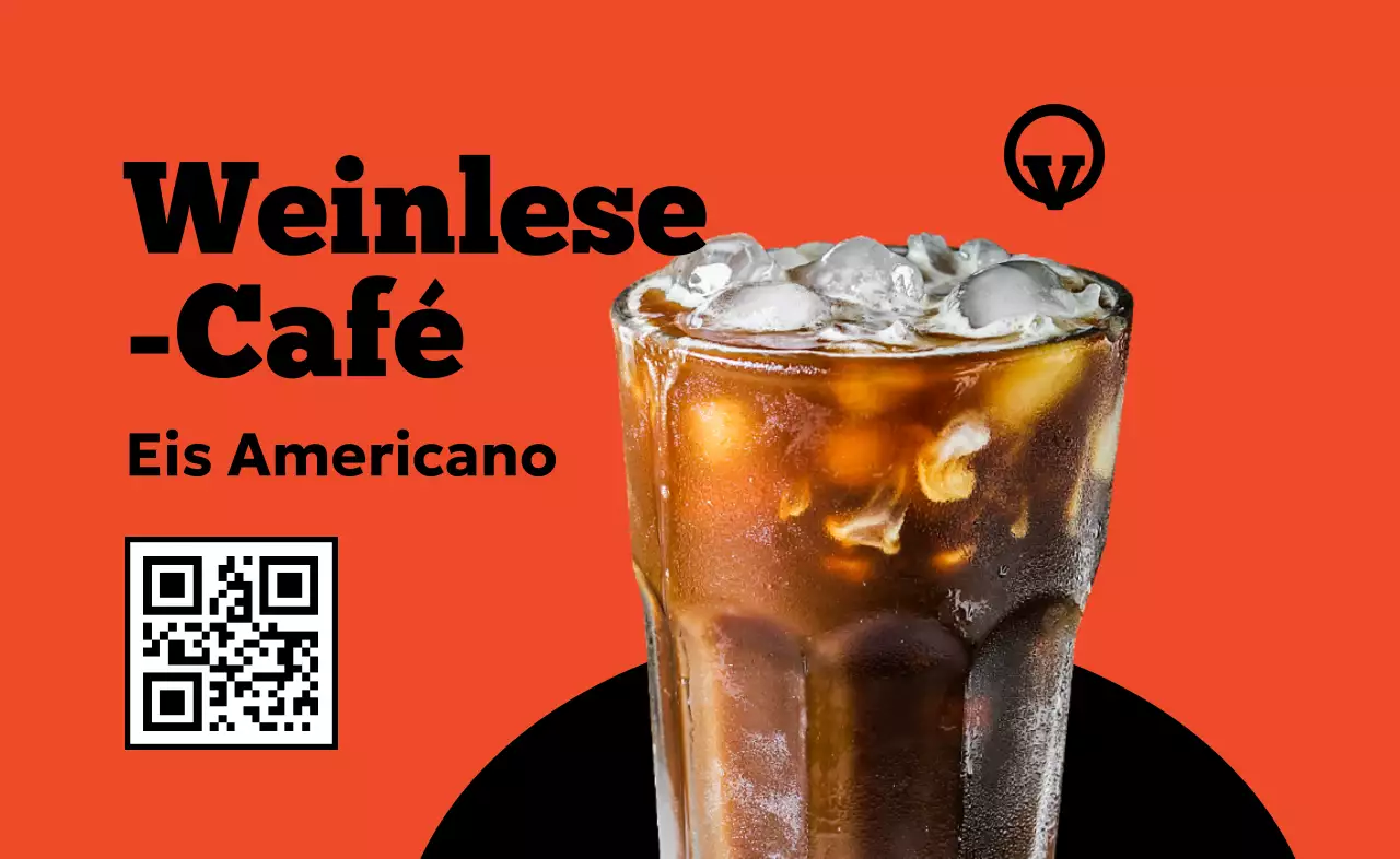 Orangefarbene Vintage-Café-Werbung