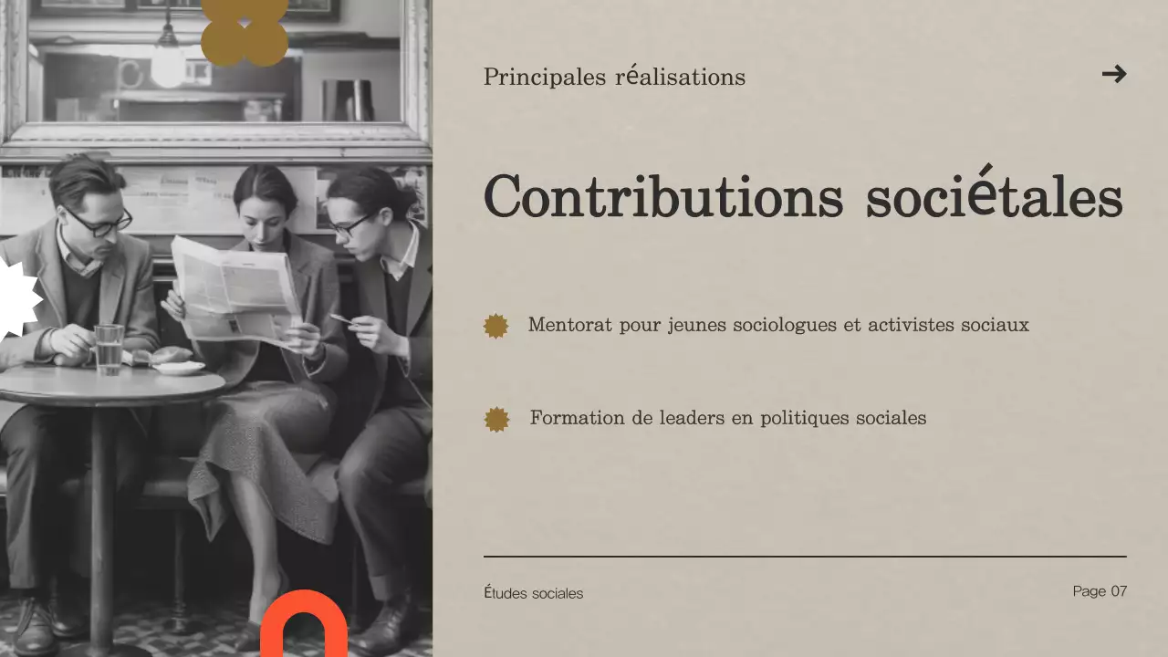 modèle de présentation de biographie vintage beige