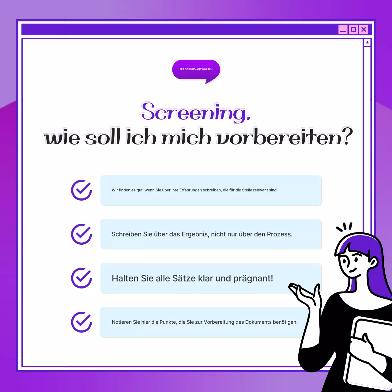 Ein lilafarbener, kitschiger Leitfaden für Einstellungsfragen