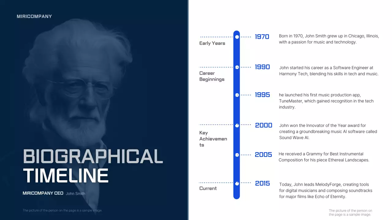 블루 모던 타임라인 프레젠테이션
