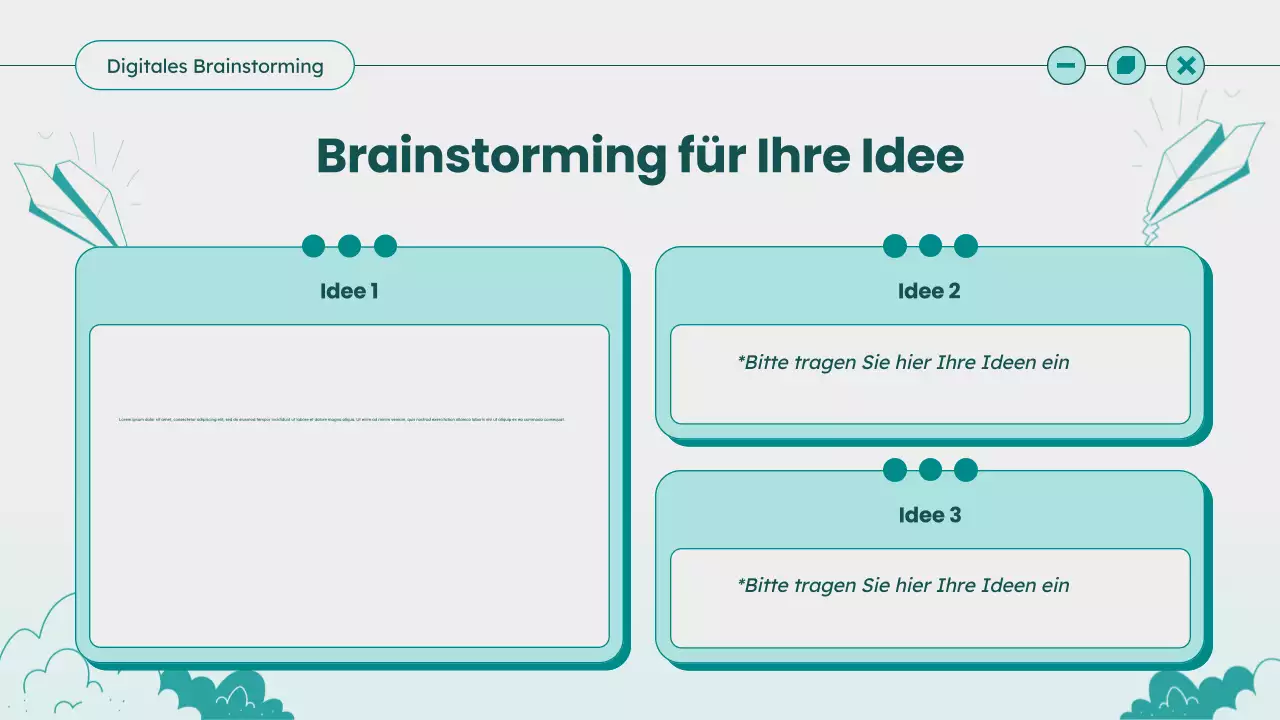 Teal Modern Brainstorming-Ideenleitfaden